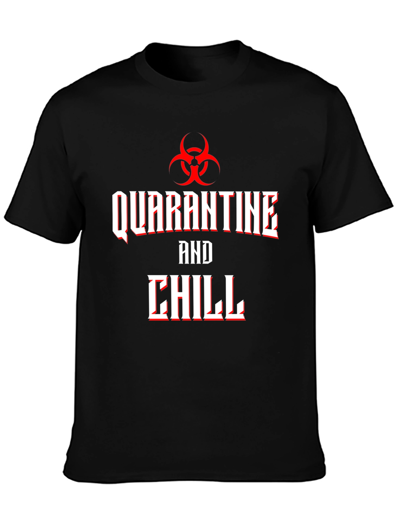 Camiseta Hombre Quarantine and Chill Diseño Biohazard