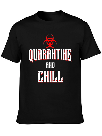 Camiseta Hombre Quarantine and Chill Diseño Biohazard