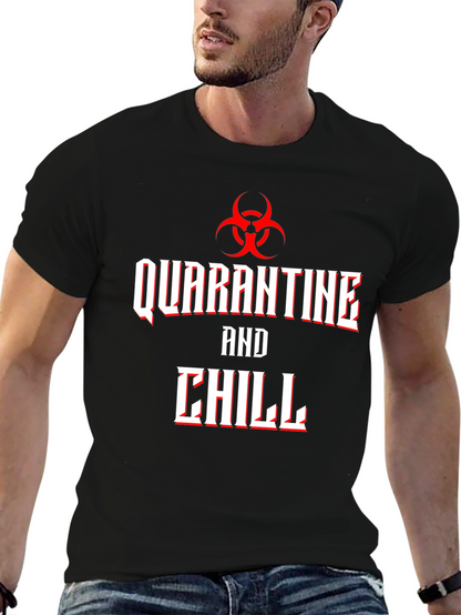 Camiseta Hombre Quarantine and Chill Diseño Biohazard