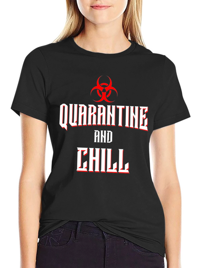 Camiseta Hombre Quarantine and Chill Diseño Biohazard
