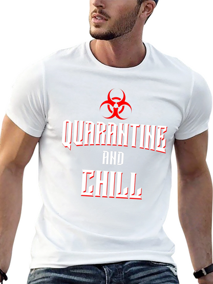Camiseta Hombre Quarantine and Chill Diseño Biohazard