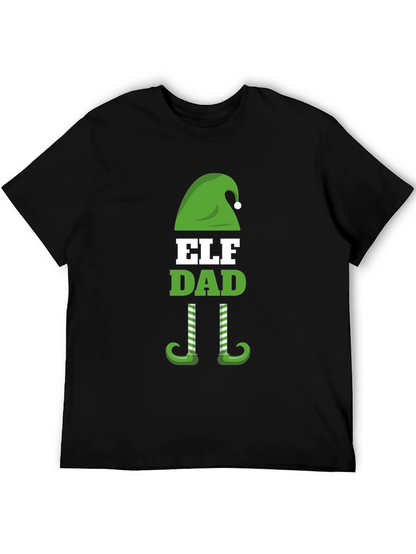 Camiseta Negra Divertida Elf Dad Navidad