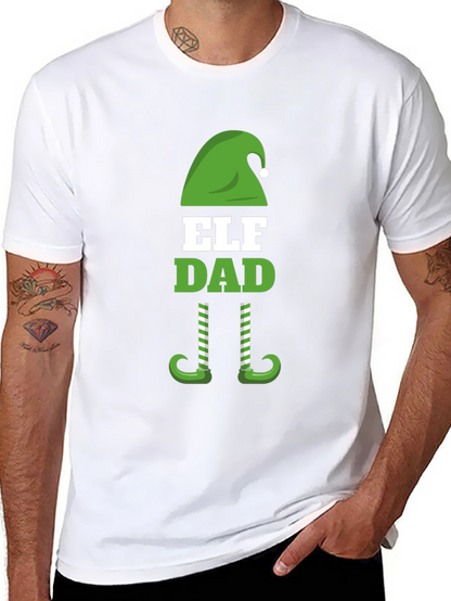 Camiseta Negra Divertida Elf Dad Navidad