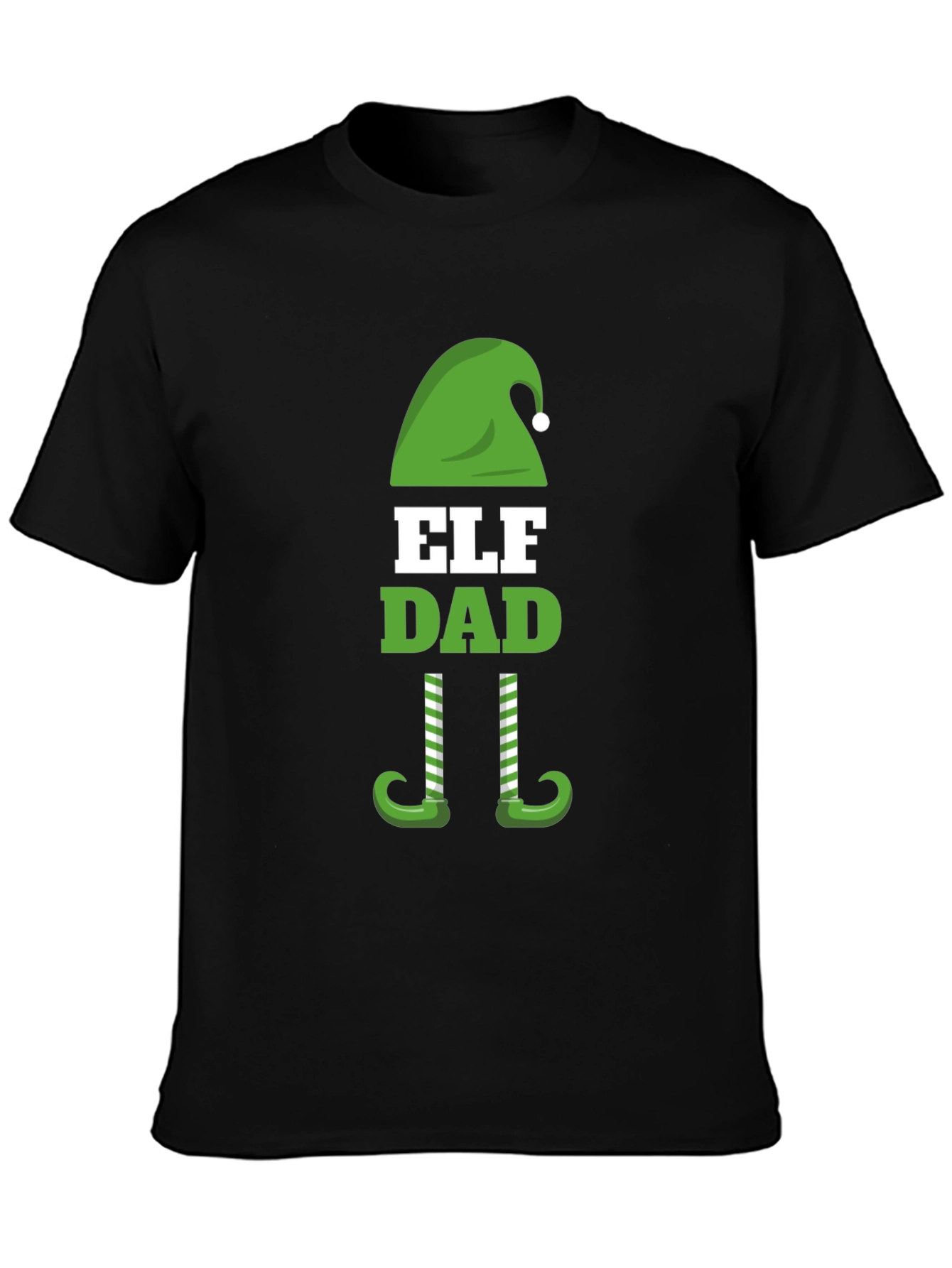 Camiseta Negra Divertida Elf Dad Navidad