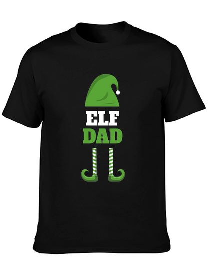 Camiseta Negra Divertida Elf Dad Navidad