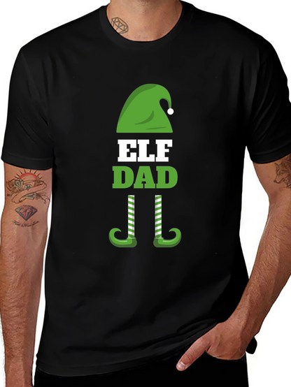 Camiseta Negra Divertida Elf Dad Navidad