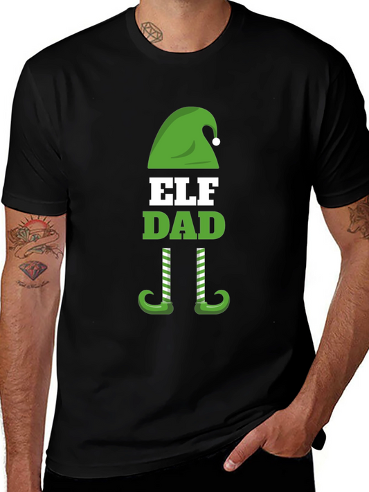 Camiseta Negra Divertida Elf Dad Navidad