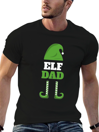 Camiseta Negra Divertida Elf Dad Navidad