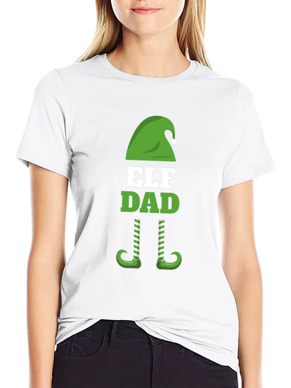 Camiseta Negra Divertida Elf Dad Navidad