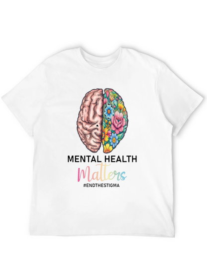 Camiseta Salud Mental con Cerebro Floral