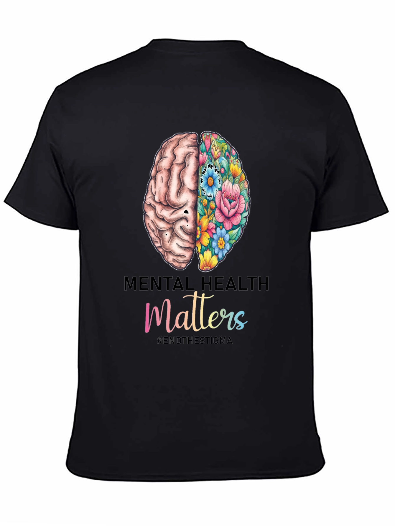 Camiseta Salud Mental con Cerebro Floral