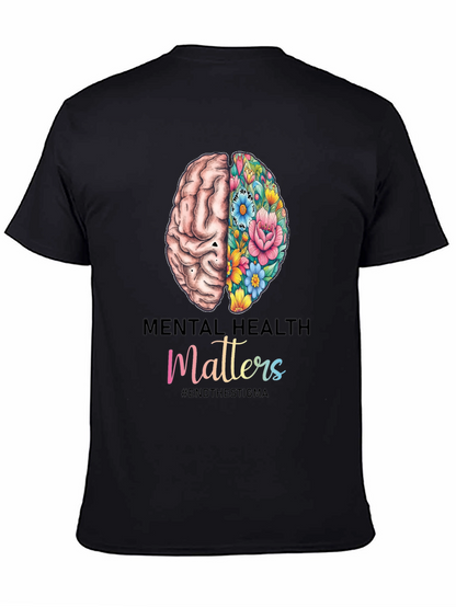 Camiseta Salud Mental con Cerebro Floral
