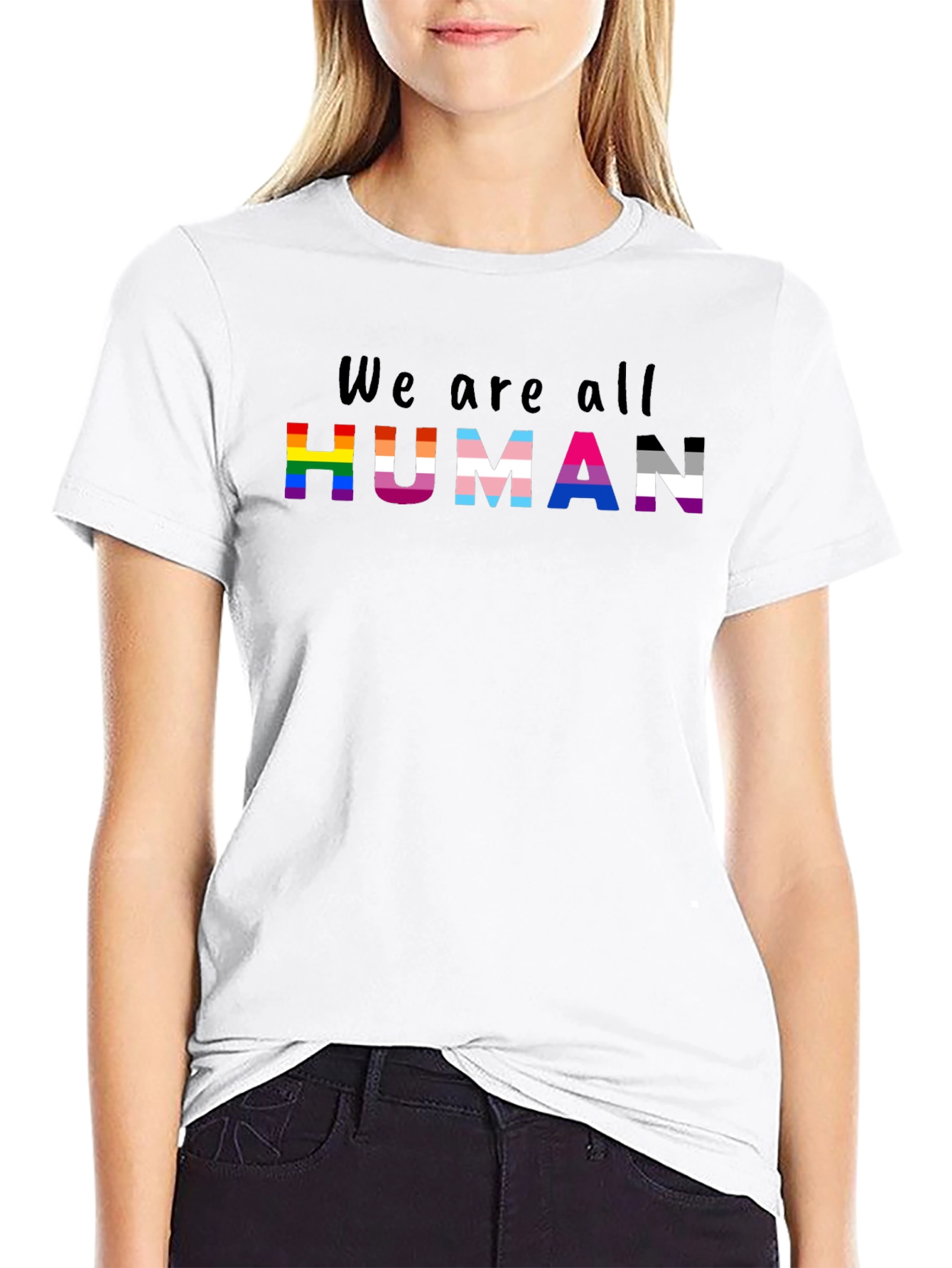 Camiseta Negra We are all Human Orgullo LGBT