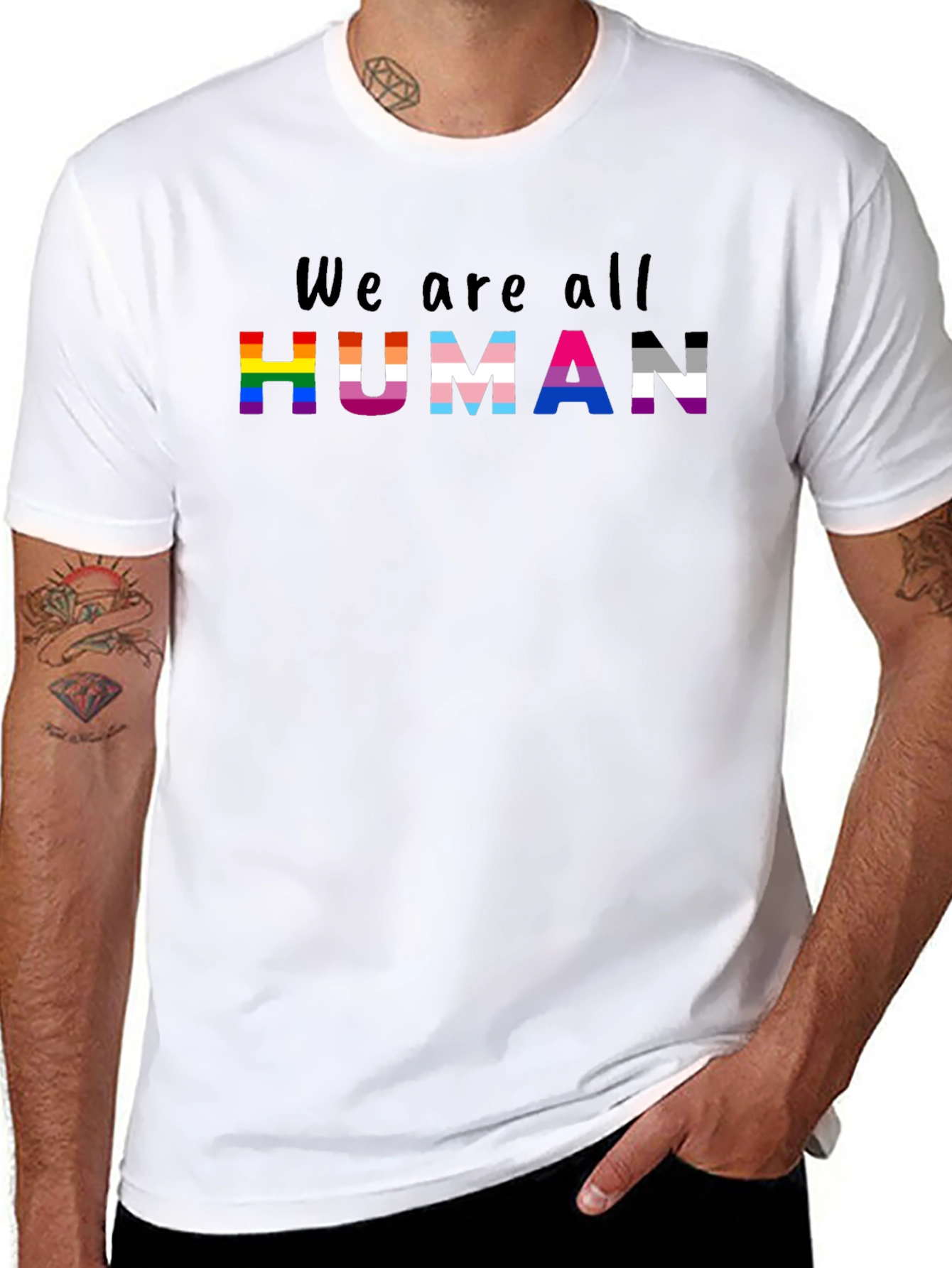 Camiseta Negra We are all Human Orgullo LGBT
