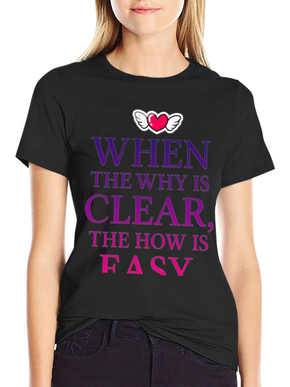 Camiseta con mensaje motivacional Why Clear How Easy