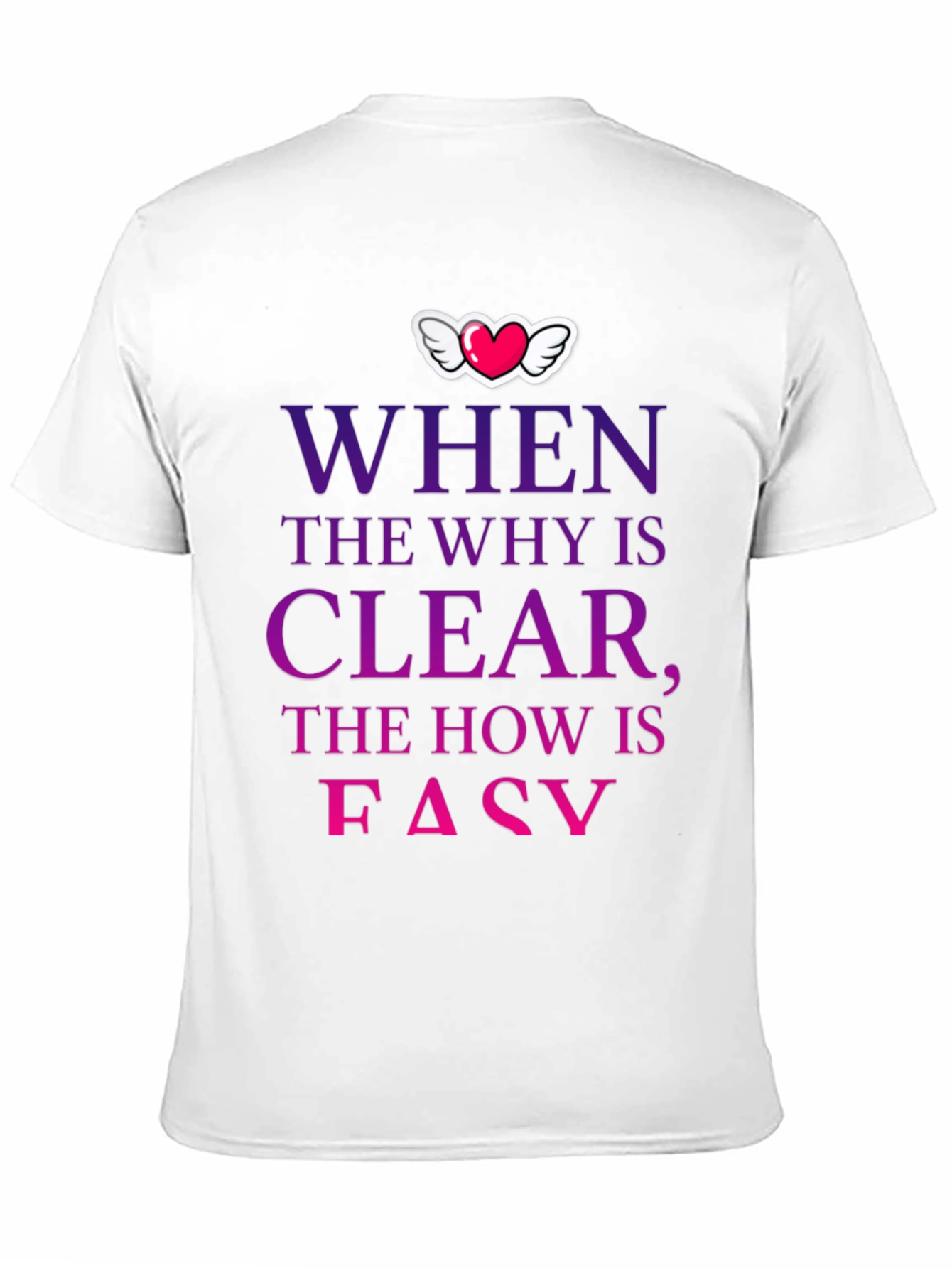 Camiseta con mensaje motivacional Why Clear How Easy