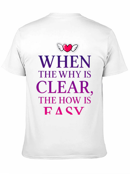 Camiseta con mensaje motivacional Why Clear How Easy