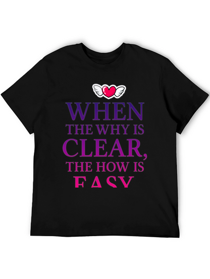 Camiseta con mensaje motivacional Why Clear How Easy