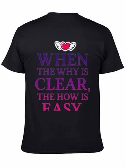 Camiseta con mensaje motivacional Why Clear How Easy