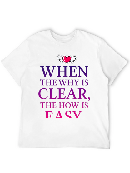 Camiseta con mensaje motivacional Why Clear How Easy