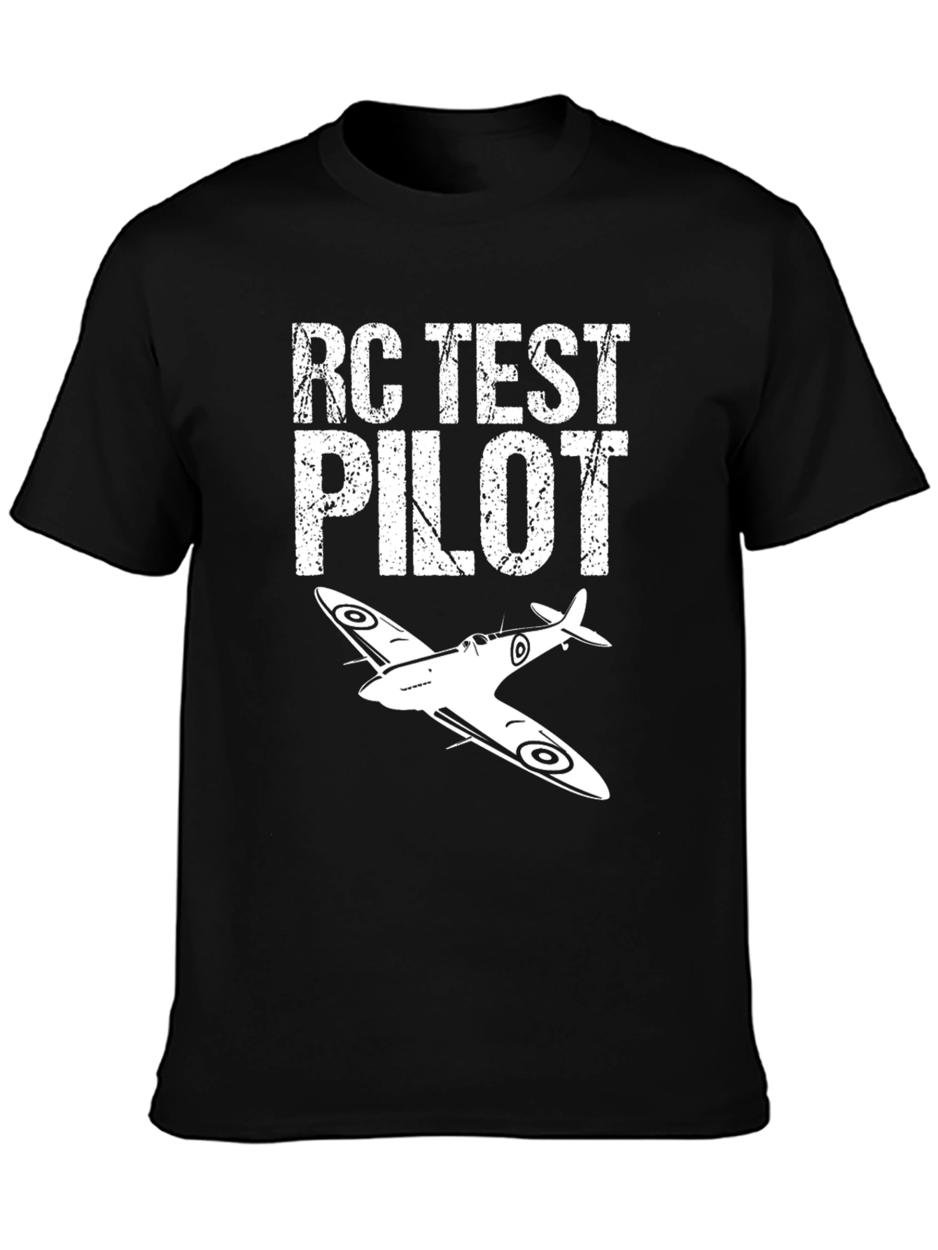 Camiseta Negra RC Test Pilot - Diseño Aviación