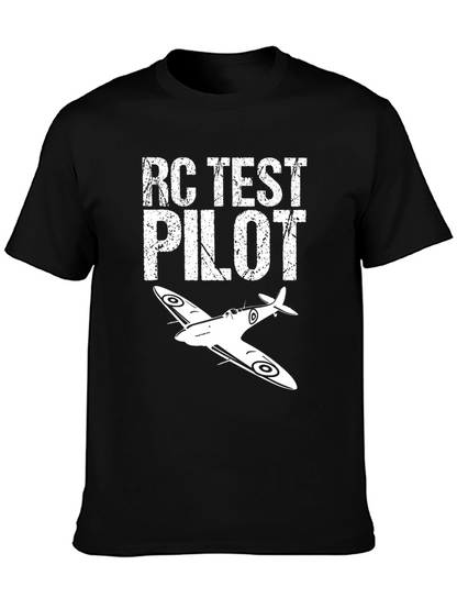 Camiseta Negra RC Test Pilot - Diseño Aviación