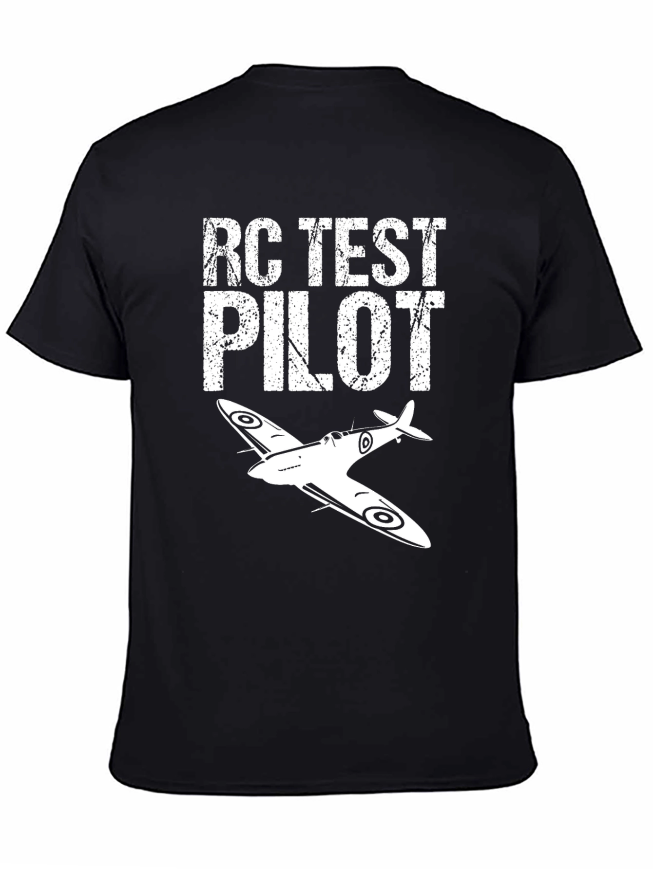 Camiseta Negra RC Test Pilot - Diseño Aviación