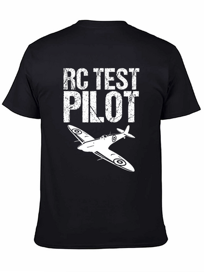 Camiseta Negra RC Test Pilot - Diseño Aviación