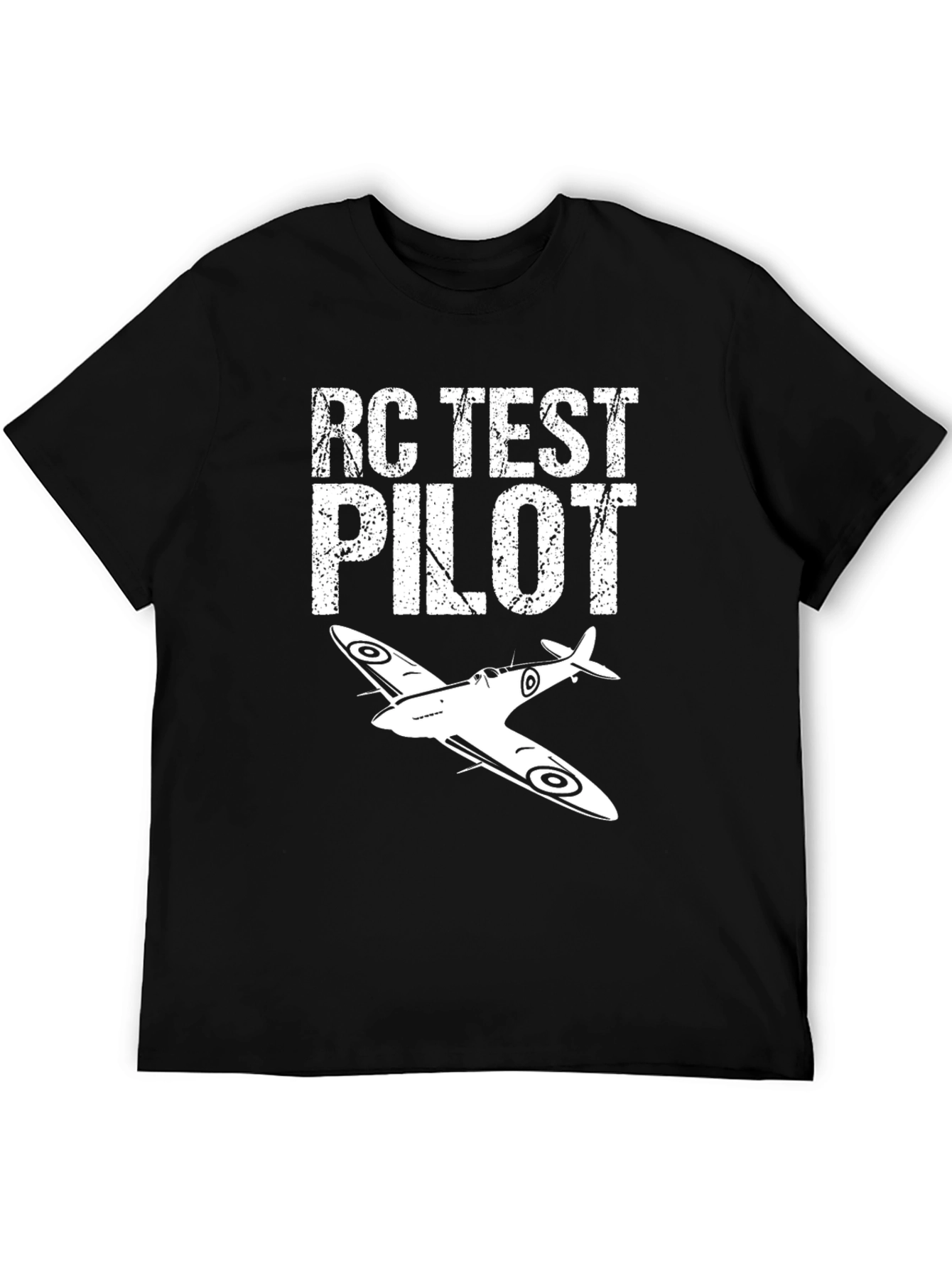 Camiseta Negra RC Test Pilot - Diseño Aviación
