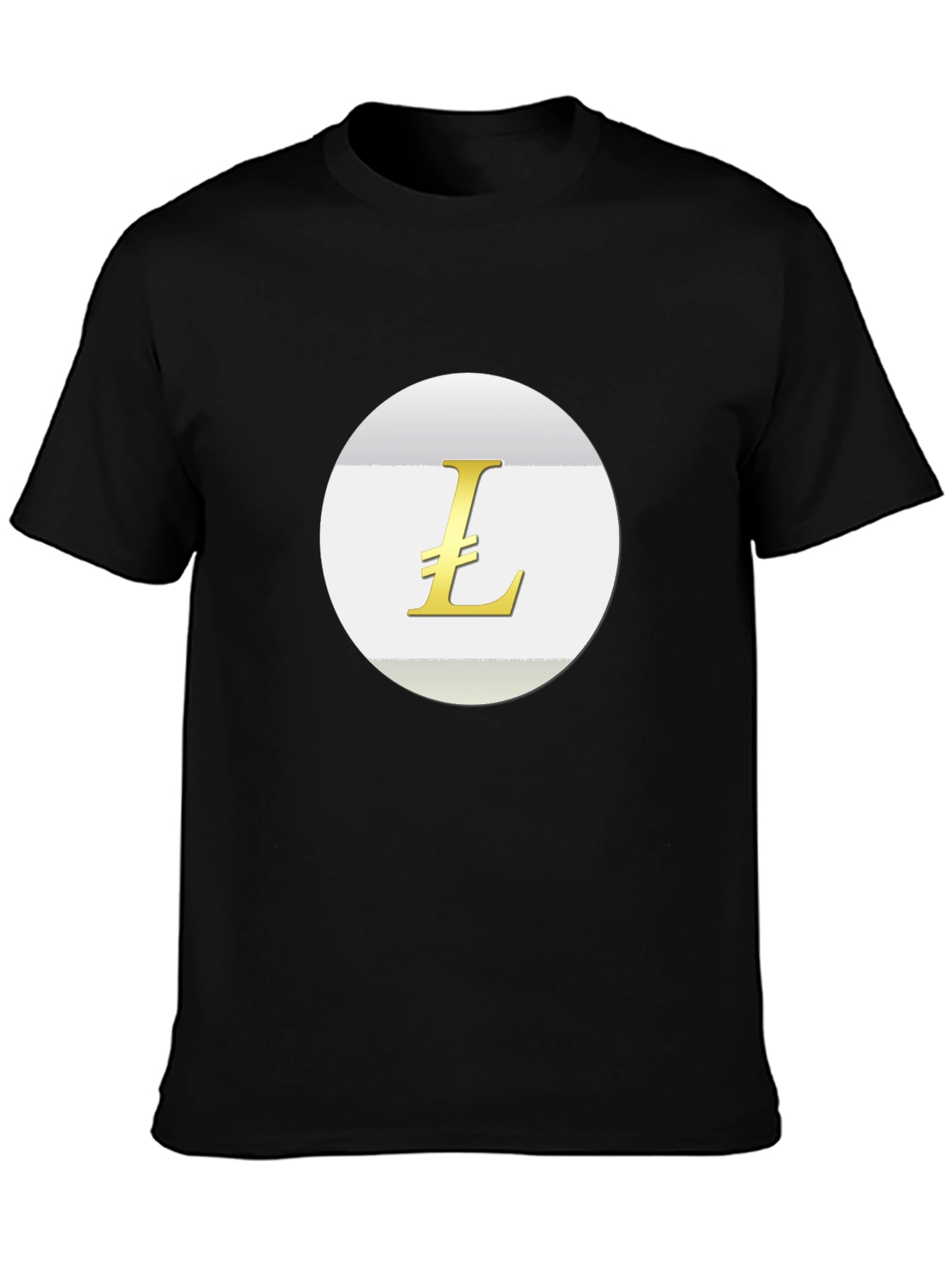 Camiseta Negra con Logo Litecoin Dorado