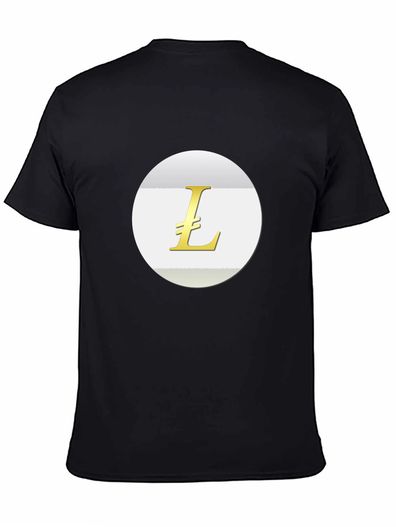Camiseta Negra con Logo Litecoin Dorado