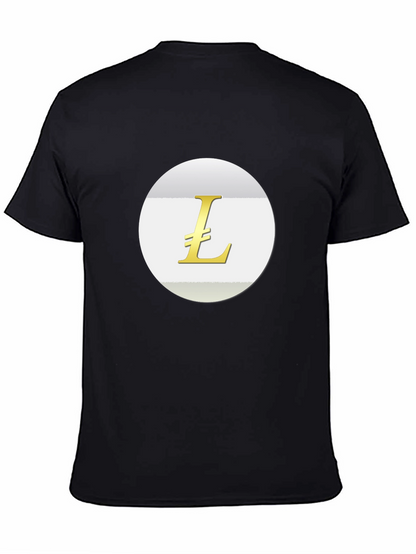 Camiseta Negra con Logo Litecoin Dorado