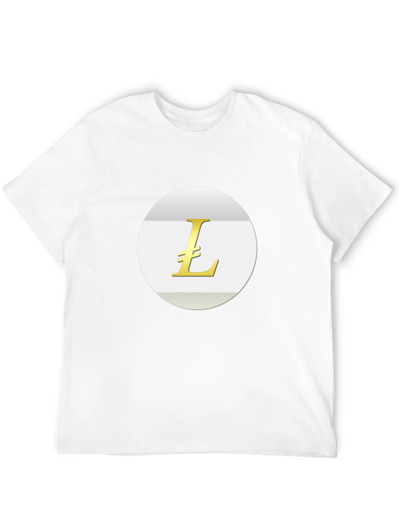 Camiseta Negra con Logo Litecoin Dorado