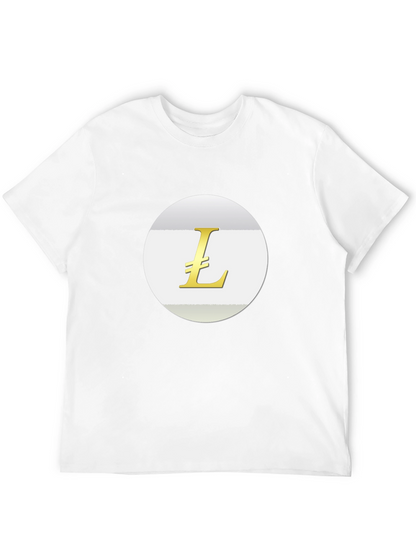 Camiseta Negra con Logo Litecoin Dorado