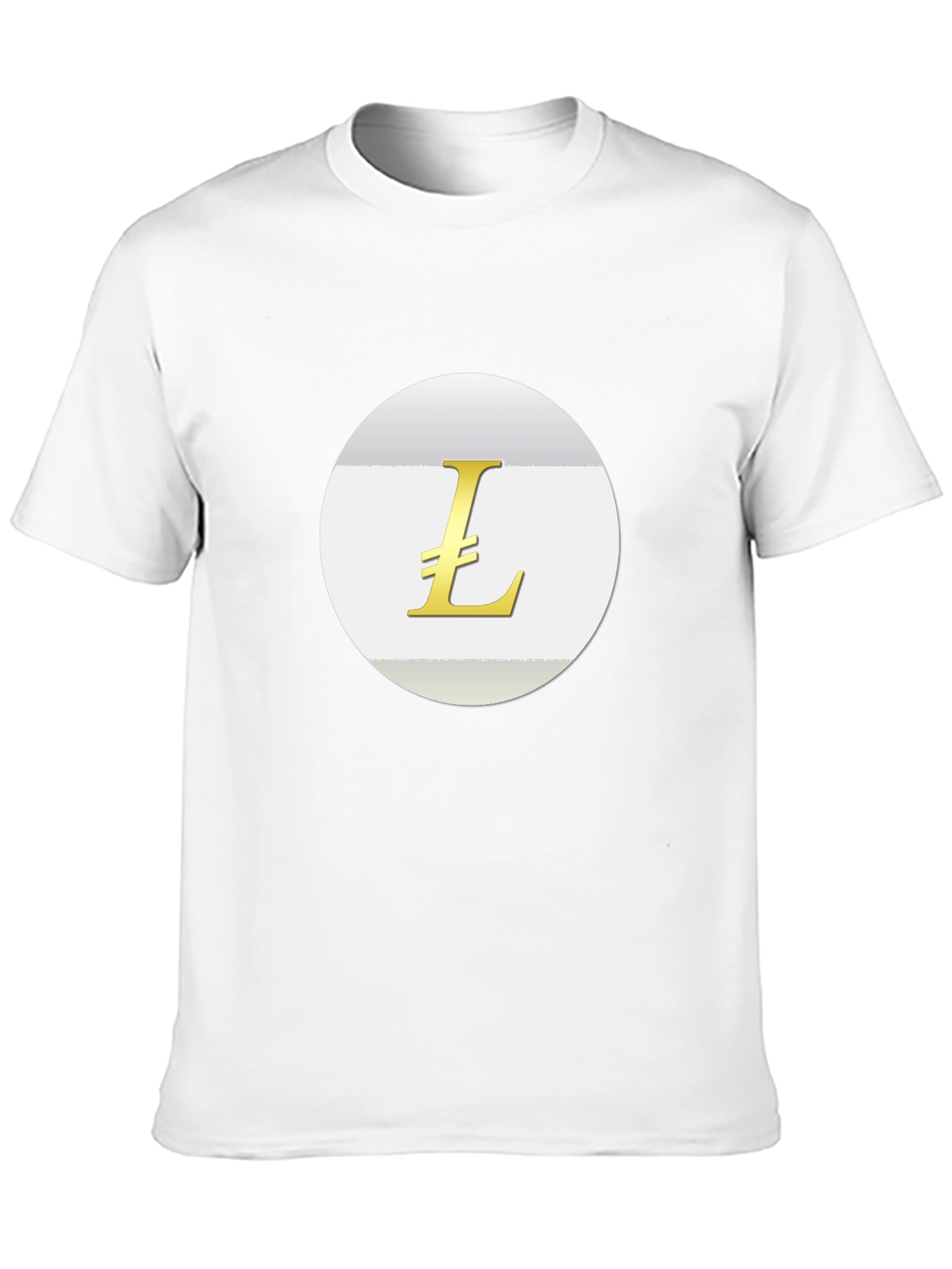 Camiseta Negra con Logo Litecoin Dorado