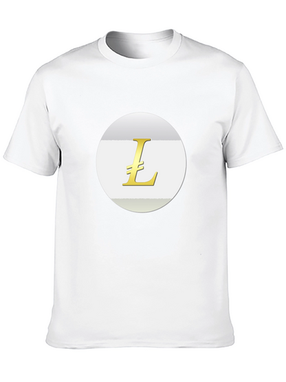 Camiseta Negra con Logo Litecoin Dorado