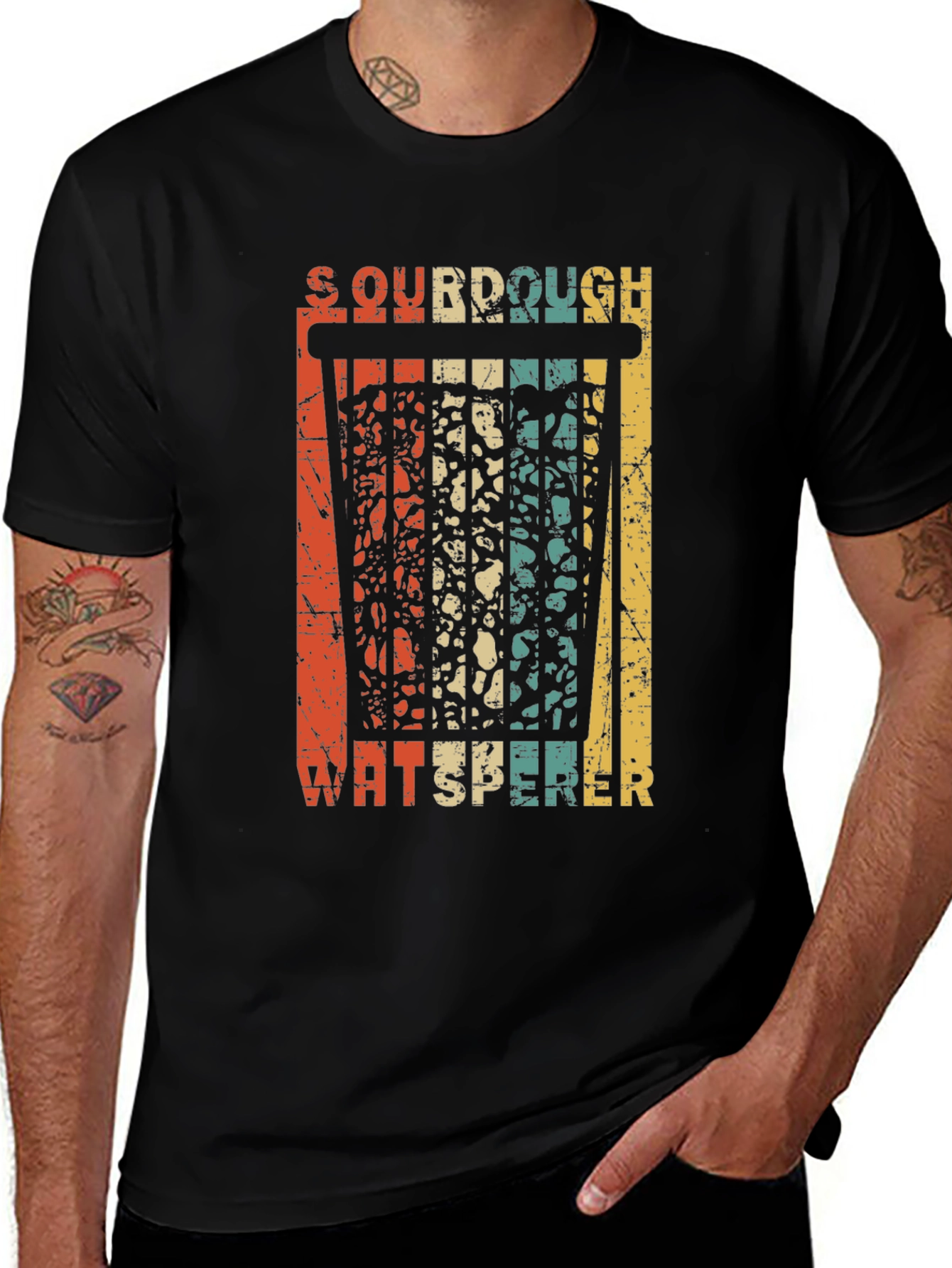 Camiseta Negra Sourdough Whisperer Retro