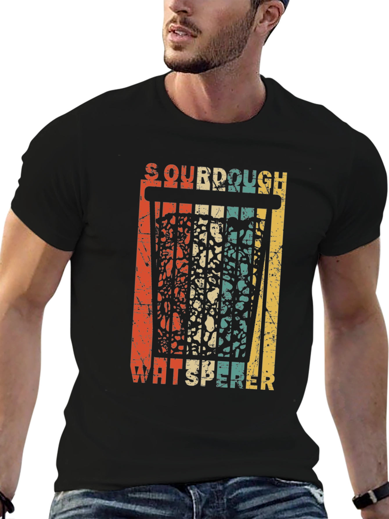 Camiseta Negra Sourdough Whisperer Retro