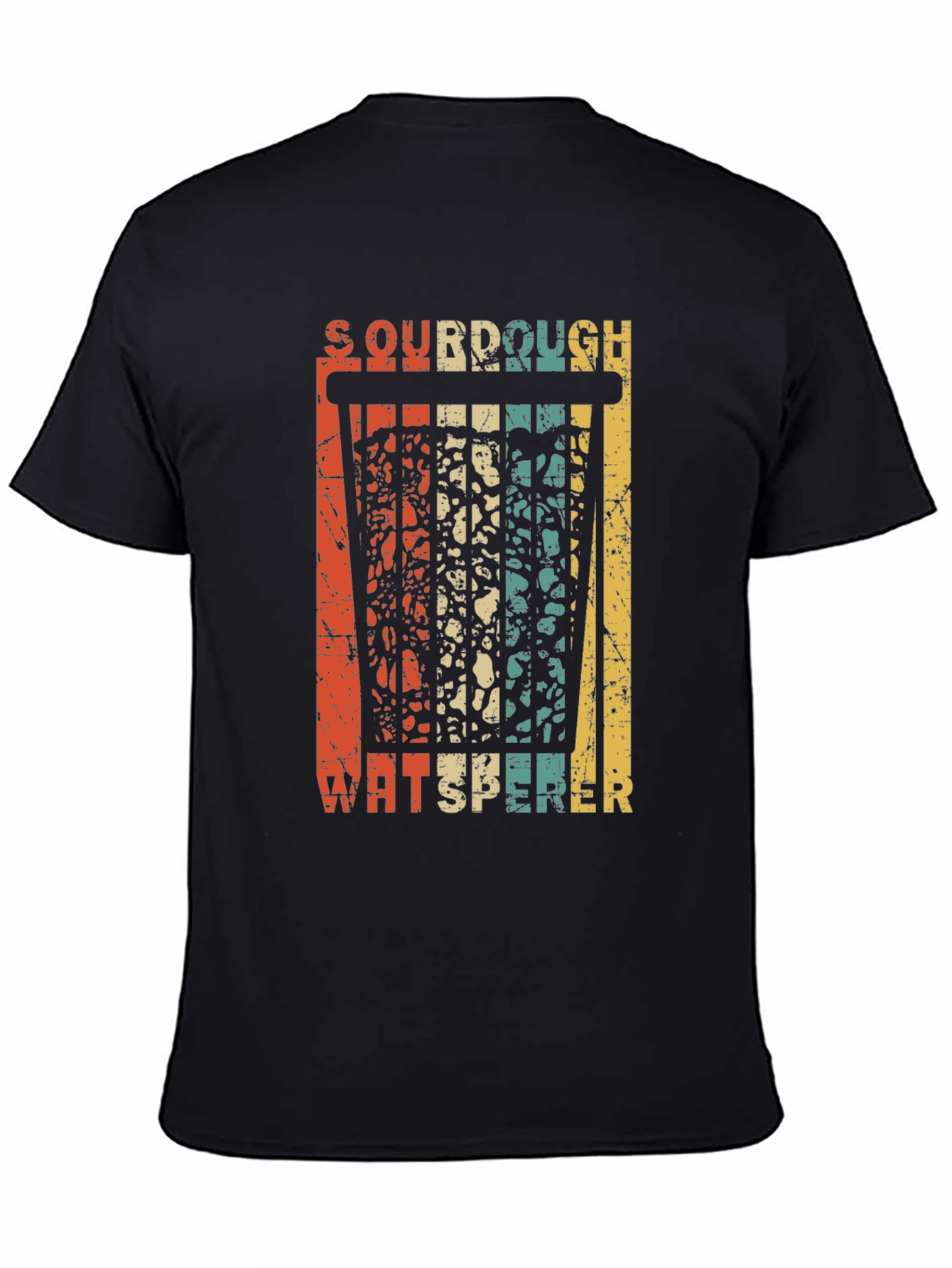 Camiseta Negra Sourdough Whisperer Retro