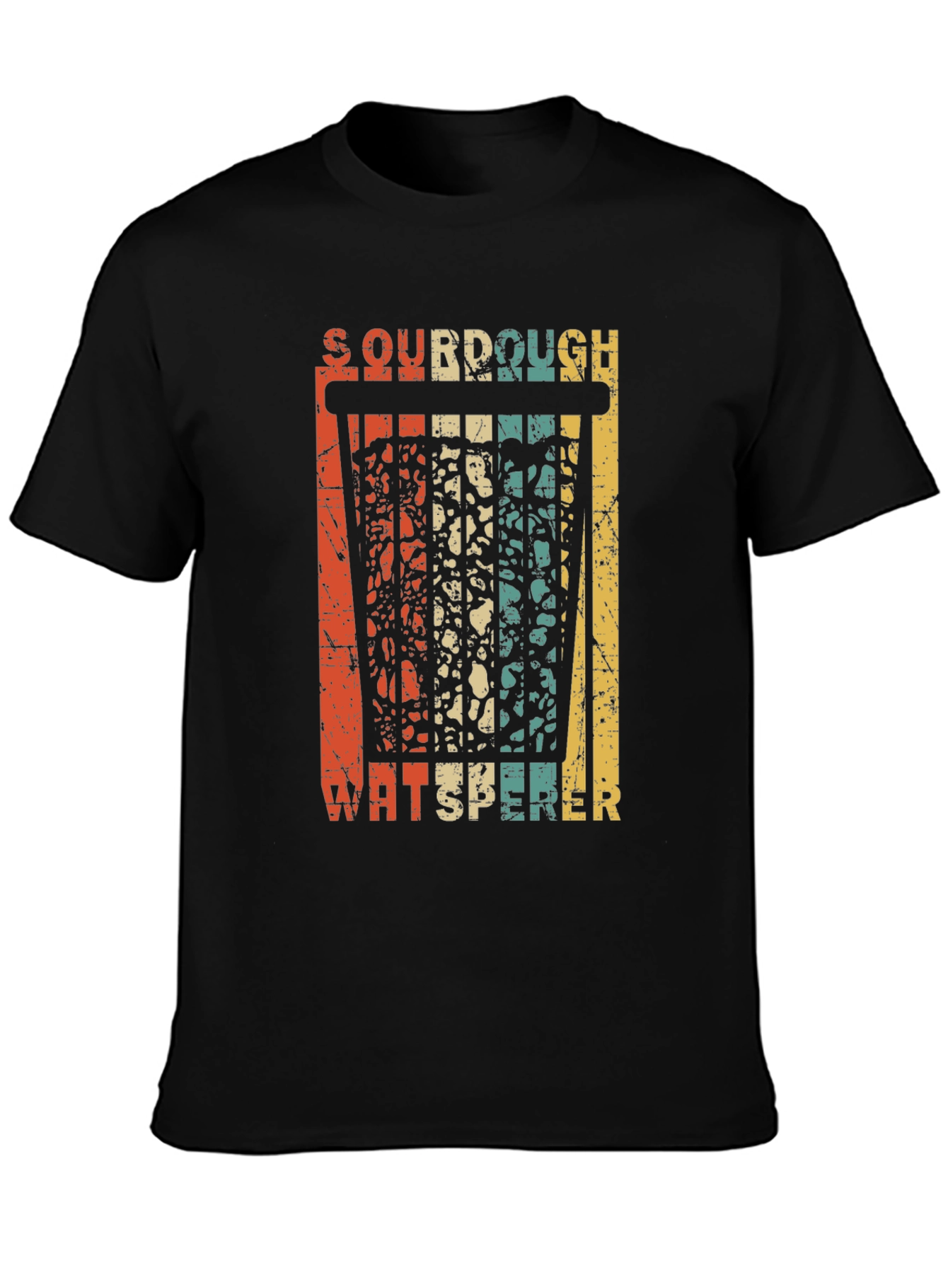Camiseta Negra Sourdough Whisperer Retro