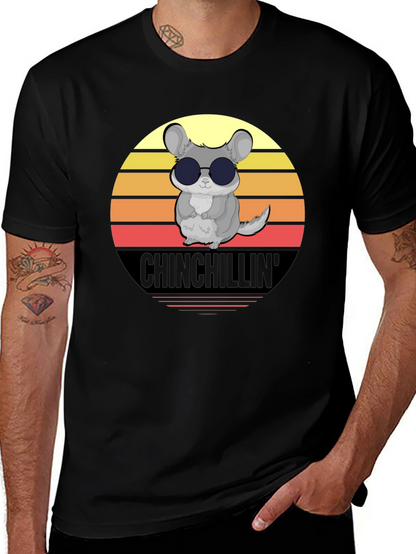 Camiseta Negra Chinchillin con Diseño Retro