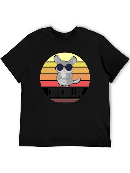 Camiseta Negra Chinchillin con Diseño Retro