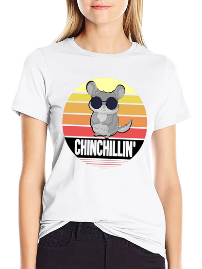 Camiseta Negra Chinchillin con Diseño Retro