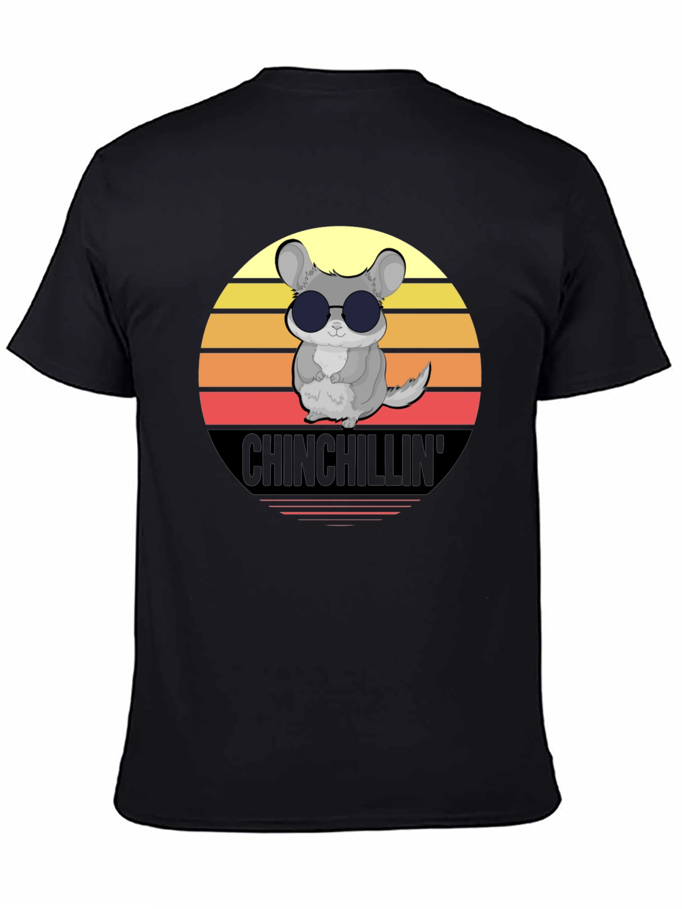 Camiseta Negra Chinchillin con Diseño Retro