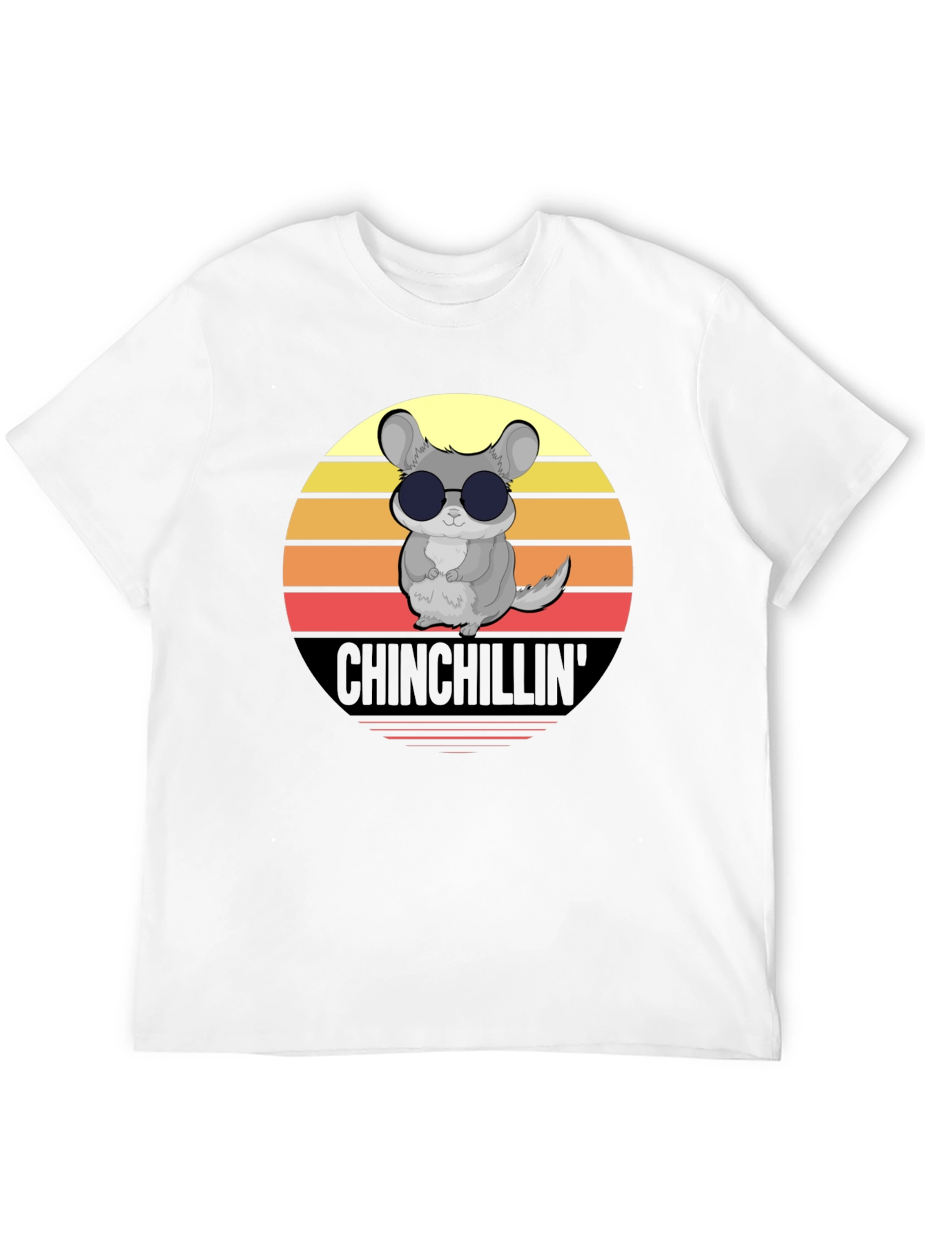 Camiseta Negra Chinchillin con Diseño Retro