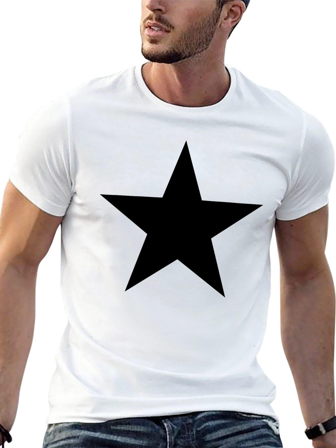Camiseta Negra Estrella - Estilo Casual y Confort