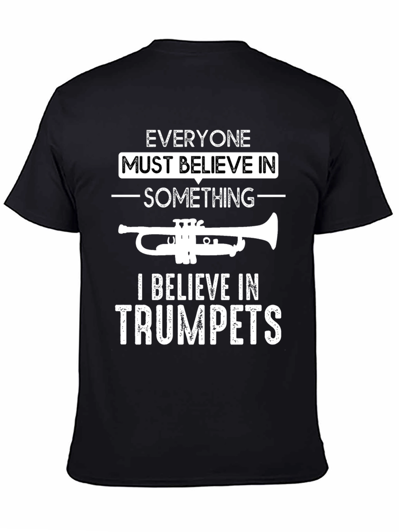 Camiseta Negra con Diseño de Trompeta