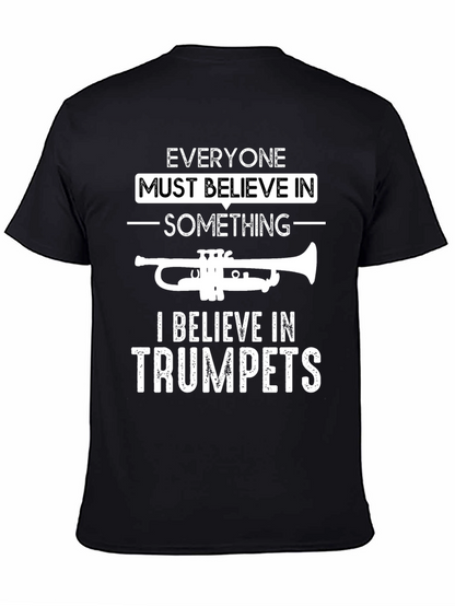 Camiseta Negra con Diseño de Trompeta