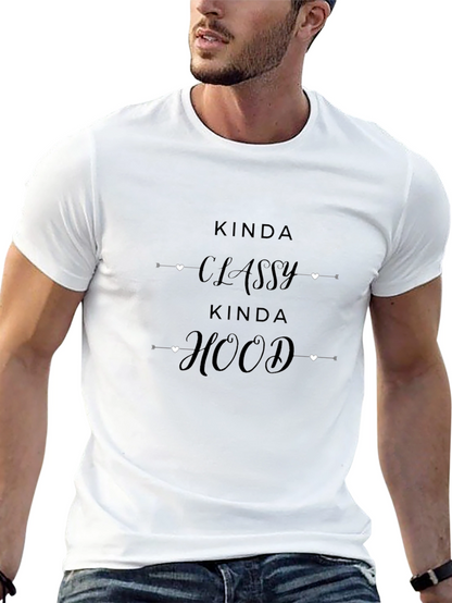 Camiseta Negra con Diseño Kinda Classy Kinda Hood