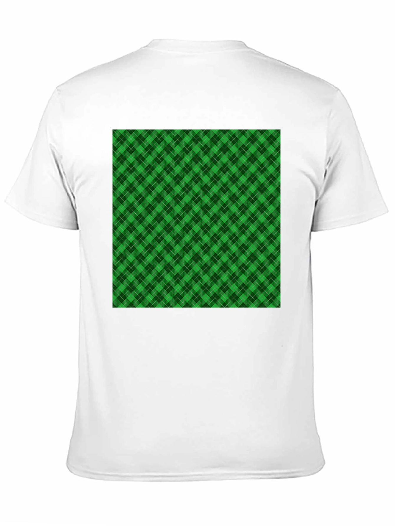 Camiseta Negra con Diseño Tartán Verde